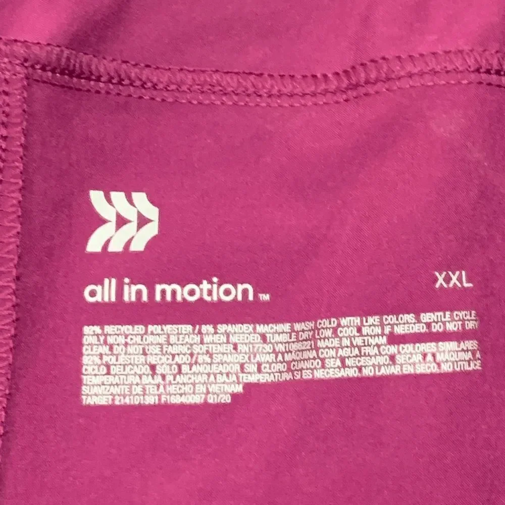 All In Motion Women's Active Shorts Running Workout Elastic Waist Maroon XXL